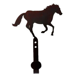 Vtg Rustic Western Cowboy Theme Running Horse Kitchen Wall Hook Key Coat Hanger